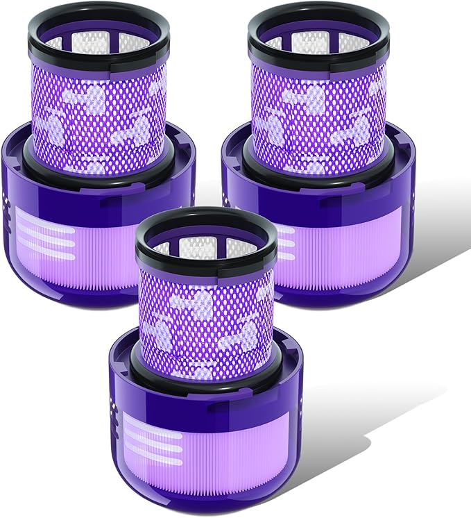 Vacuum Filter Replacement Parts Compatible with V11 Torque Drive, V11 Animal, V15 Detect, V15s Detect - Submarine Vacuums, Compare to Part 970013-02 (3 Pack)