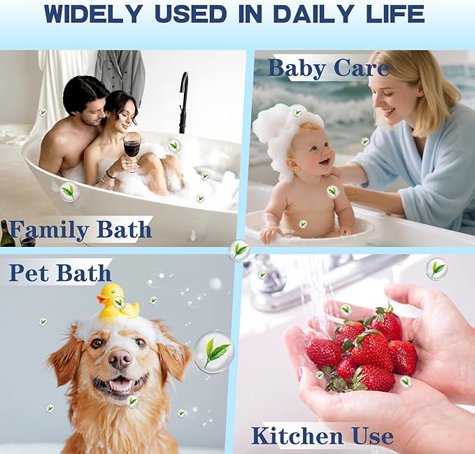 Upgraded Bath Filter 3.0, 15-Stage Bath Water Filter for Tub Faucet, Removes 99.9% of Chlorine & Contaminants, BPA-Free, 2500 Gallons, Hard Water Softener for Healthier Skin, Hair, Nails, Easy Install