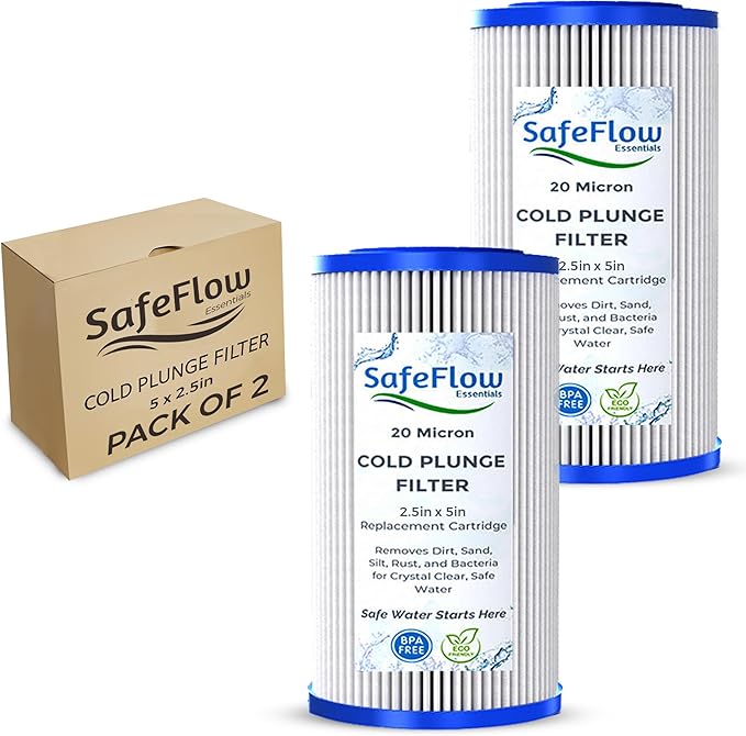 5" x 2.5" Cold Plunge Filter 20 Micron – Fits The Pod Ice Cold Plunge Water Chiller, Cold Plunge Filters, and Under Kitchen Sink Systems (2)