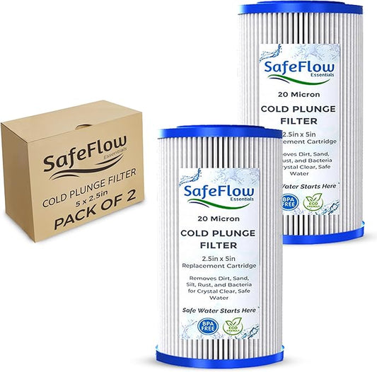 5" x 2.5" Cold Plunge Filter 20 Micron – Fits The Pod Ice Cold Plunge Water Chiller, Cold Plunge Filters, and Under Kitchen Sink Systems (2)