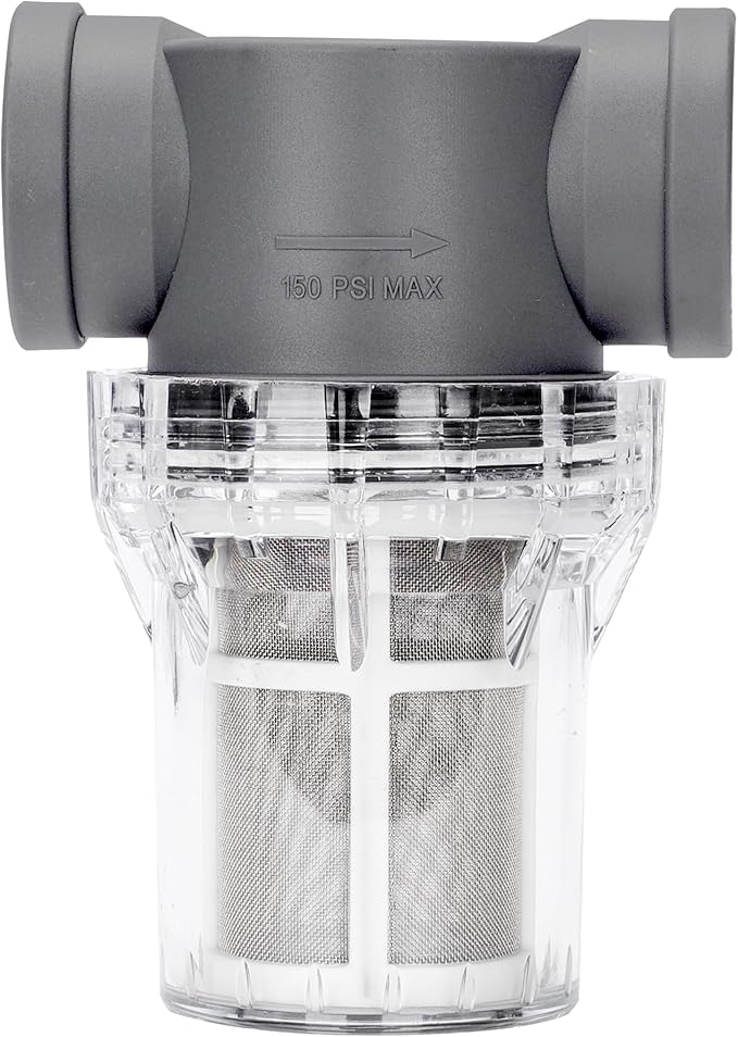 1'' Female NPT in-Line Strainer - Garden Hose Filter for High Pressure Washer, Sediment Filter with 60 Mesh Stainless Steel Screen (1'' 60 Mesh)