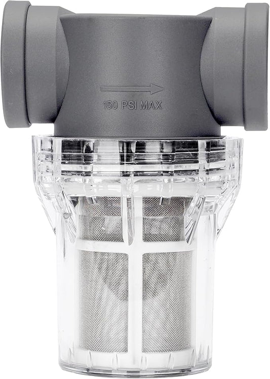 1'' Female NPT in-Line Strainer - Garden Hose Filter for High Pressure Washer, Sediment Filter with 60 Mesh Stainless Steel Screen (1'' 60 Mesh)