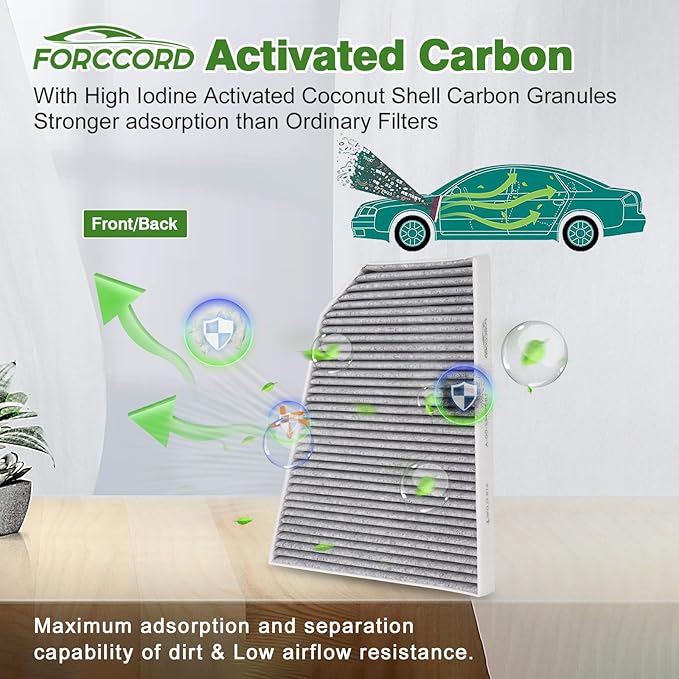 Internal HEPA Cabin Air Filter Fits for 2015-2023 2024 2025 2026 Tesla Model X Activated Carbon Cabin Filter Replacement 103904200A, 103904200B, PC99459X Car Accessories