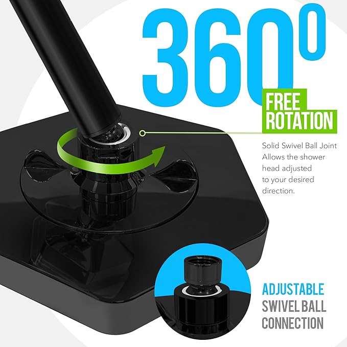 AquaHomeGroup Luxury Filtered Shower Head Set - 20 Stage Shower Filter for Hard Water, Chlorine, Fluoride, Heavy Metals - Water Filter Shower Head with Vitamin C E A Patent Pending (Black)