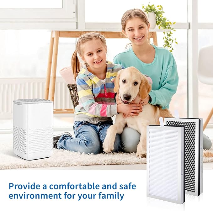 4 Pack Model 15 Replacement Filters Compatible with Air Puri-fier MA Series, H13 True and Activated Carbon, 3 in 1 with Pre-Filter