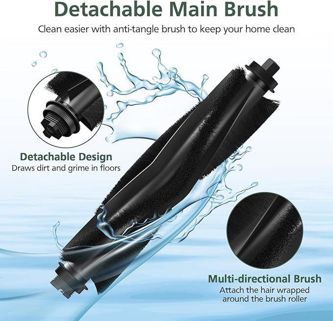 12 Pack Replacement Accessories kit Compatible with eufy L60/ L60 SES/ L50/ L50 SES Robot Vacuum Replacement Parts (1 Pack Roller Brush+4 Pack Filter & Sponge+6 Pack Side Brush+1 Cleaning Kit)