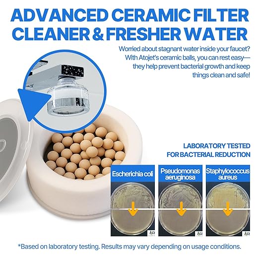 Cleansing Washbasin Faucet Replacement Filter Inspired By Korea's Beauty Culture - Pure Carbon Filters for Bathroom & Kitchen Water (6 Filters) – Compatible with Atojet AJ8310 (AJ8310-FLT-6PC)