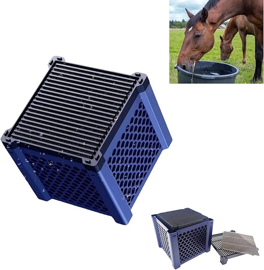 Pure Cube Water Trough Filter 2.0 Eco Aquarium Water Purifier Cube with Honeycomb Charcoal for Fish Tanks, Horse Troughs, Livestock & Stock Tanks (Blue, 1PCS)