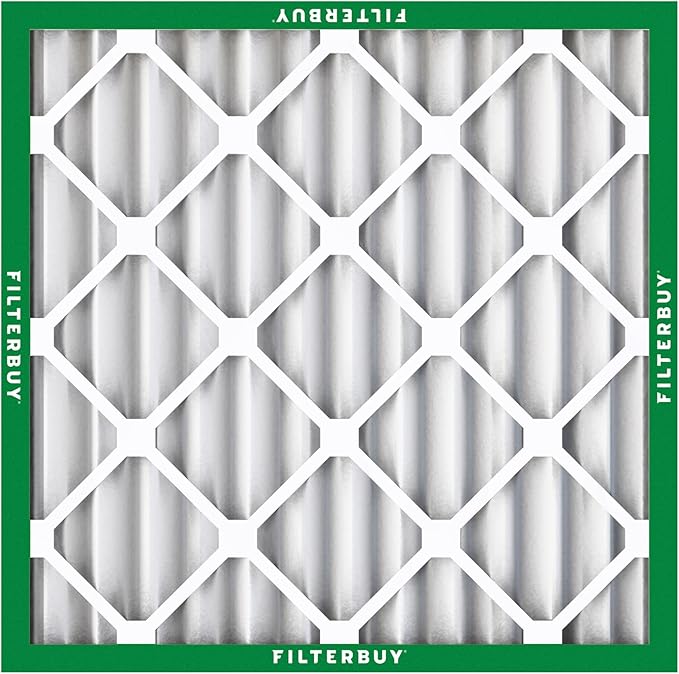 Filterbuy 25x25x2 Air Filter MERV 8 (MPR 700) Dust Defense Replacement (6-Pack), Electrostatic Pleated HVAC AC Furnace Filters, Made in USA (Actual Size: 24.50 x 24.50 x 1.75)