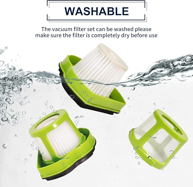 KEEPOW Pet Hair Eraser Vacuum Filter Replacement Fit for Bissell 1782 Pet Hair Eraser Cordless Hand and Car Vacuum, Replace Part# 1608653/1608654, 2 Pack