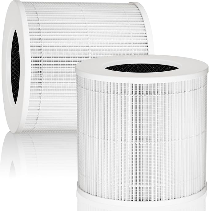 A1 Replacement Filter Compatible with VEWIOR A1, HQSC-50, HQKJ-80, AMEIFU AP01W, KOIOS HQKJ-50 Air Purifier, 3-IN-1 H13 True HEPA Filter Activated Carbon Filter, 2 Pack