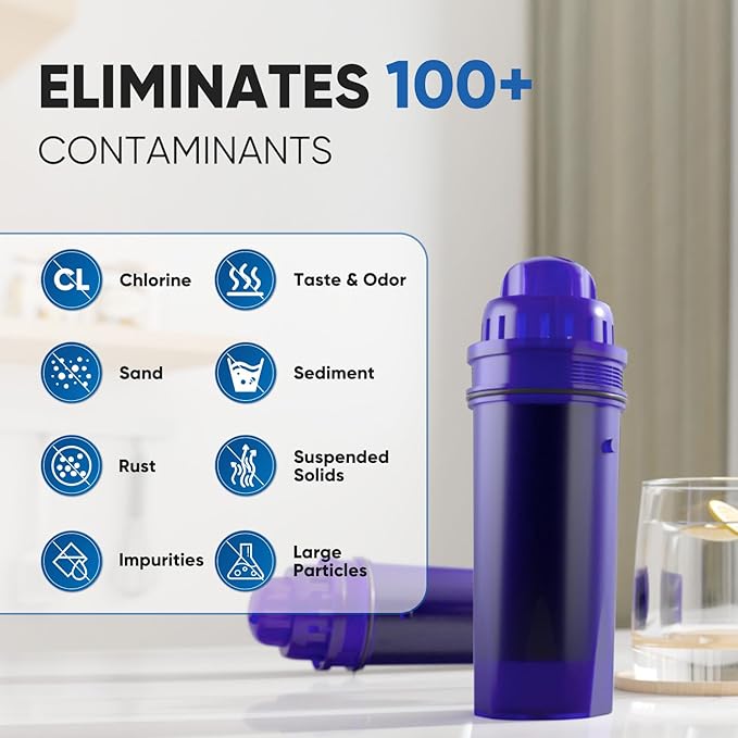 PUREPLUS CRF950Z Pitcher Water Filter Replacement for Pur PPF900Z, PPF951K, PPT700W, CR-1100C, DS-1800Z, CR-6000C, PPT711W, PPT711, PPT710W, PPT111W, PPT111R and All PUR Pitchers and Dispensers, 6PACK