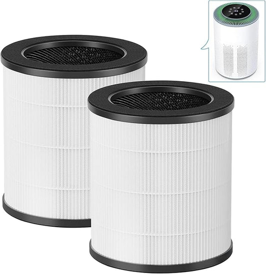2 Pack A2 Replacement Filter Compatible with AMEIFU GDAP1W and VEWIOR A2 Air Purifier(ClearAir-A2), H13 True HEPA Air Cleaner Filter, 3-Stage Filtration for Wildfire Smoke Pollen Pets Odor