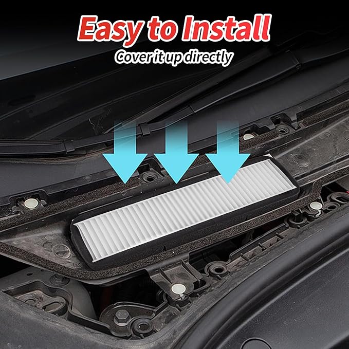 Air Filter Compatible with Tesla Model 3 Cabin Air Filter HEPA Air Intake Filter Replacement with Activated Carbon for 2017-2020 Model 3 Accessories