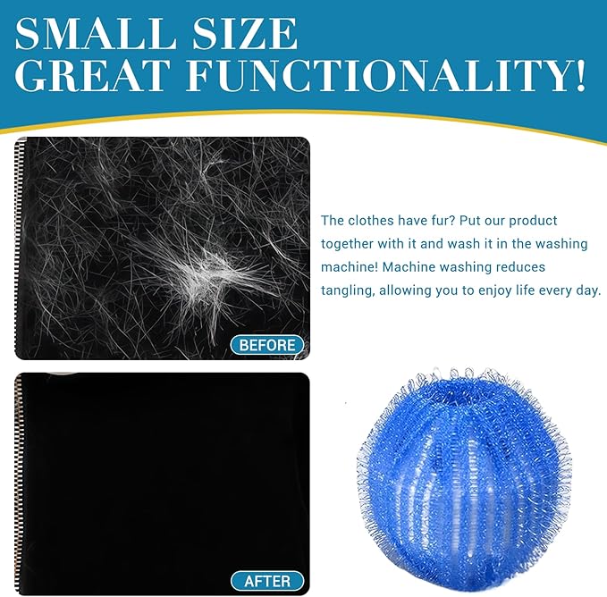 12 PCS Pet Hair Remover for Laundry - Washing Machine Pet Hair Catcher, Reusable Lint Traps to Remove Dog Cat Hair in Washer & Dryer, HE Safe (Save Time & Money)