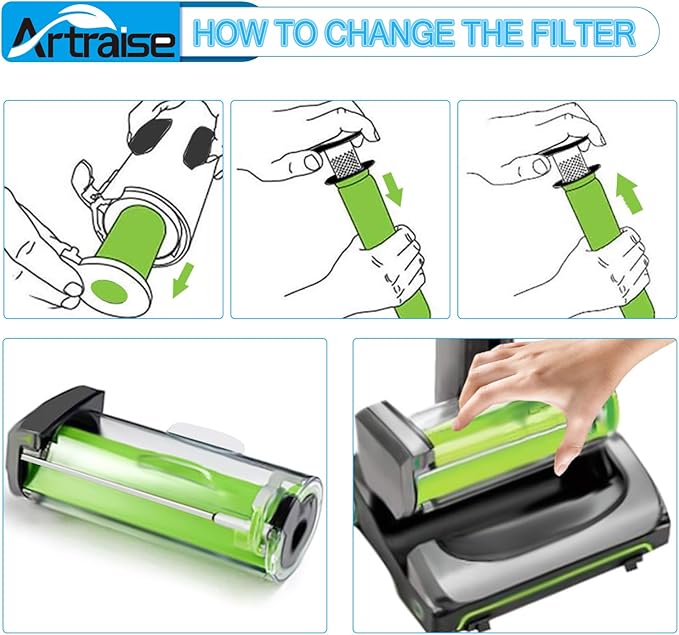 Artraise Air Ram Filter Replacement for Bissell AirRam 1984 Cordless Vacuum Parts Filter 2144 21448 19841 19844, AirRAM for Gtech Mk2 K9 Filters Cordless Vacuum Cleaner, part#1611215 (4 Pack Filters)