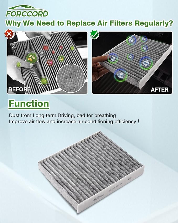 1Pcs HEPA Cabin Air Filter and 1Pcs Engine Air Filter Fit for 2022-2026 Toyota Tundra 3.5L, 2023-2026 Sequoia 3.5L Activated Carbon Cabin Filter Replacement 17801F4010 87139-50110 Accessories