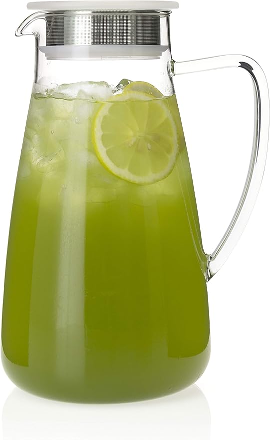 FORLIFE 838-A-ICE Flask Glass Tea Jug Pitcher, 64 oz, Ice