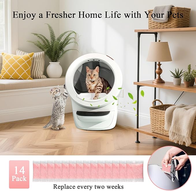 14 Pack Litter Robot Odor Eliminator Refills - Compatible with Whisker OdorTrap Pods, Fits Litter Robot 4 Filter Pockets & Litter Robot 3 Waste Drawers