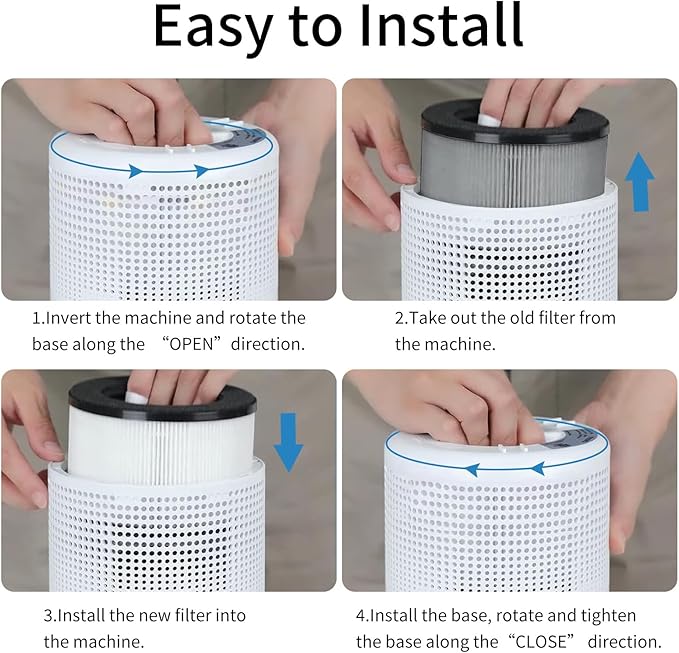 2 Pcs M01 Air Filter Replacement Compatible with MOOKA M01 Air Purifier, H13 True Hepa Filter, 3-in-1 Pre-Filter Activated Carbon Filter Filtration System