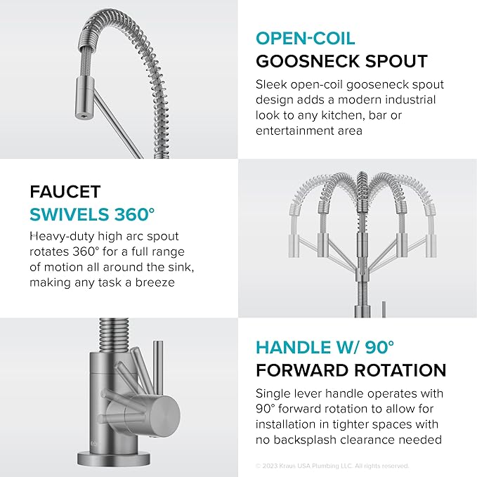 KRAUS Bolden Single Handle Drinking Water Filter Faucet for Reverse Osmosis or Water Filtration System in Spot-Free Stainless Steel, FF-104SFS