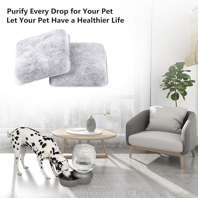 Dog Water Filter Replacement, Dog Water Bowl Filter, Pet Water Filter Compatible with Petmate Replendish Mason Automatic Gravity Waterer Bowls for Cats and Dogs, 6 Pack