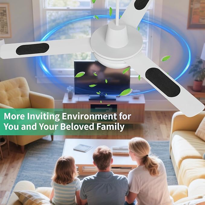 10 Pack Ceiling Fan Filters for Blades, Air Fan Filters for Ceiling Fan Blades with Activated Charcoal for Common Household Contaminants, Unscented Coconut Carbon Universal Ceiling Fan Air Purifier
