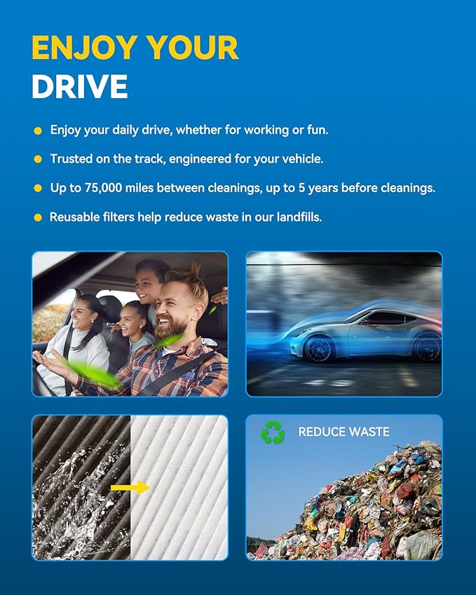 PHILTOP Universal Clamp-On Air Intake Filter, Replacement Air Filter: High Flow Air Filter 4-Inch Round Tapered Air Intake Filter - Washable, High Performance, 3" or 3.5" or 4" adjustable fitting