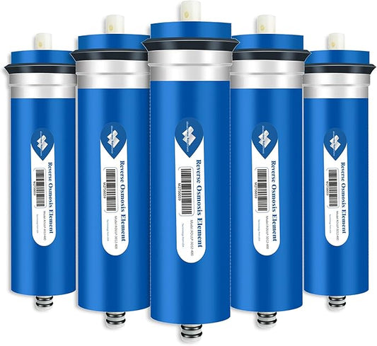 Membrane Solutions 400 GPD RO Membrane 3.0"x12" Reverse Osmosis Membrane Water Filter Replacement for Under Sink Home RO Water Purifier System and Maple Sap Syrup DIY, Aquariums (5 Pack)