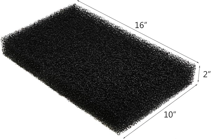 JIH Aquarium Coarse Foam Bio Sponge Filter Media Pad Foam Sponges Cut-to-Size,16"x10"x2"