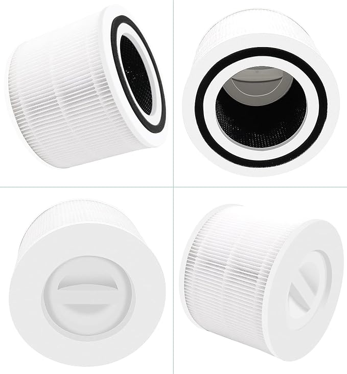 2 Pack Replacement Air Purifier Filters for LEVOIT Core 300 & 300S, High-Efficiency Activated Carbon & True Toxin Absorber, 3-in-1 Pre-Filters for Pets, Compatible with Core300-RF, White