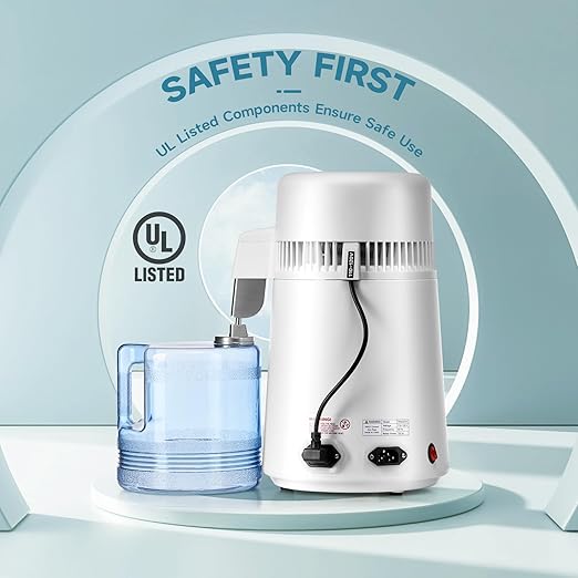 CO-Z Distilled Water Maker, 1 Gallon Water Distiller, 4L Home Countertop Water Distiller Machine, Table Desktop Water Distill Distilling Purifier Purification Filter, Home Pure Clean Water Device