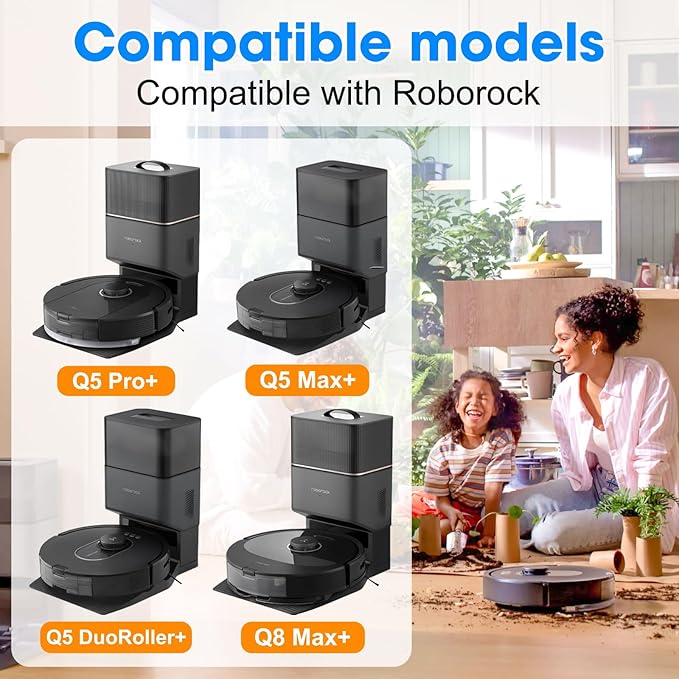 23PCS Replacement Accessories Kit Compatible with Roborock Q8 Max+/Q5 Pro+/Q5 Max+/Q5 DuoRoller+ Includes Dual Main Brush, HEPA Filters, Mop Pads, Side Brushes, Cleaning Tools