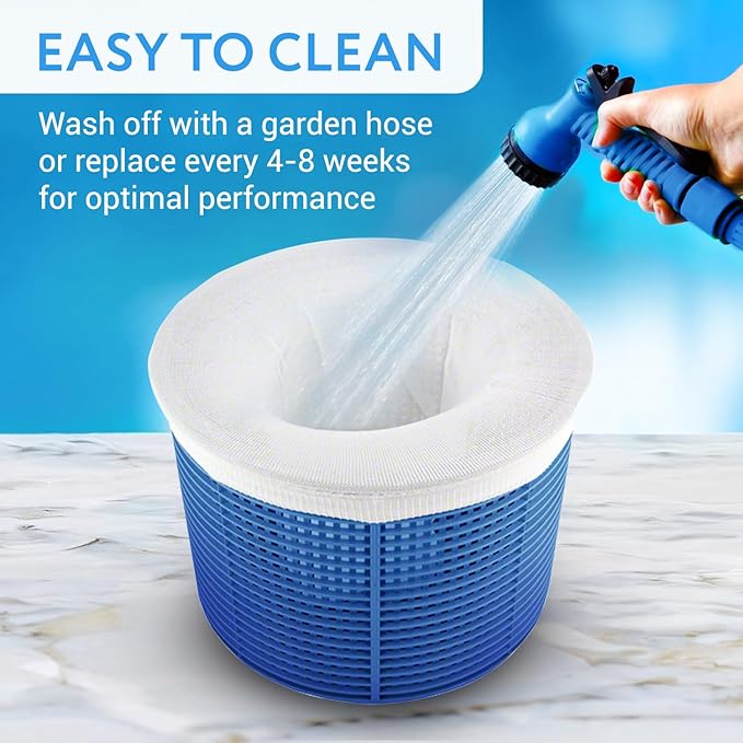 IMPRESA Pool Skimmer Socks - Compatible with Hayward, Pentair & Intex - 20-Pack - Filter Saver Socks - Fits Inground & Above Ground Pool Skimmers