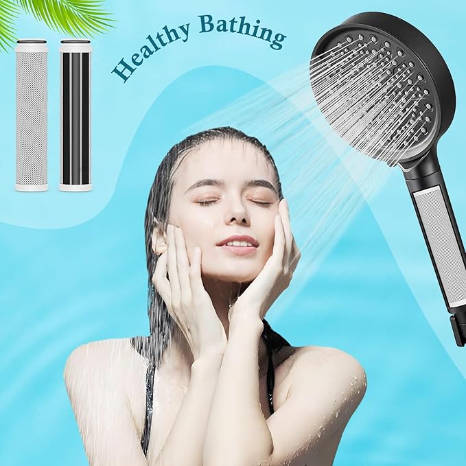 Water Replacement Filter for Shower Head,Compatible with COBBE Shower Head Handheld,Multi-layer Stage Filter for Hard Water Remove Chlorine and Harmful Substances,with non-woven fabric.2Pack