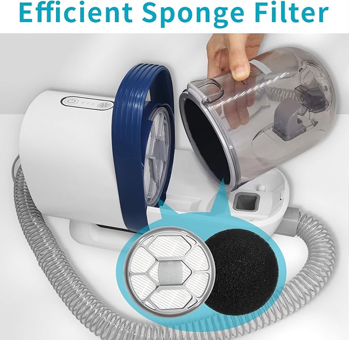 Hepa Sponge Filter Replacement Accessories Compatible with Oneisall &Afloia &Homeika Pet Grooming Kit & Vacuum (2 Hepa Filters+4 Sponges)