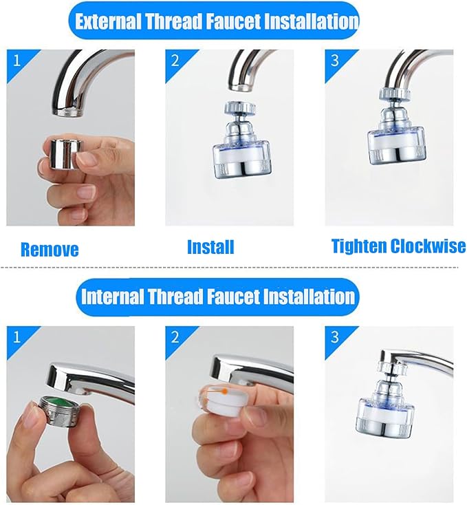 21Pcs Sink Water Filter Faucet With Cartridges, Universal 360 ° Rotating Kitchen Faucet Water Filter Removes Fluoride Heavy Metals Hard Water Compatible with most Bathroom/Kitchen/Laundry Sink Faucets