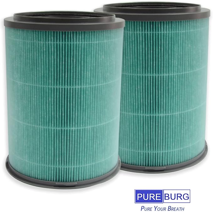 PUREBURG Replacement Filter Compatible with YIOU S1 (HY3800) Air Purifier, 2-Pack H13 HEPA 4-Stage Filtration Activated carbon Air Clean Dust VOCs