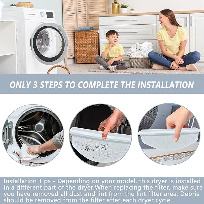 131359602 131359600 Dryer Lint Filter Case Screen Replacement Parts Compatible with Frigi.daire, Ken.more Replaces With 131359601, AP6783745, WE18X10003, WE18X0053, PS12585473, 5304516871, WE18X53