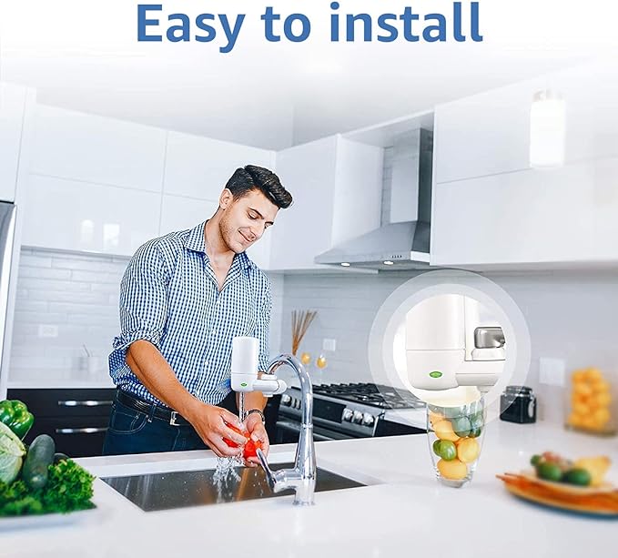 AQUA CREST Faucet Water Filter, Replacement for Brita® Filter, Brita® 36311 On Tap Water Filtration System, FR-200, FF-100, 100 Gallons, Chrome (2 Packs)