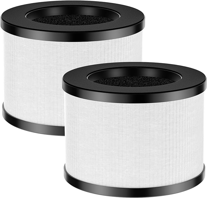 2 Pack TZ-K1 Replacement Filter Compatible with ToLife TZ-K1 Air Puri-fier, MK01 MK06 and FreAire KN6391 Air Purifiers, 3-in-1 HEPA High-Efficiency Activated Carbon Filter, 360° Rotating Filter