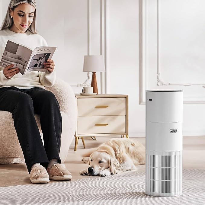 VEVOR 2 in 1 Air Purifier with Humidifier, Covers Up to 1090 ft² in One Hour, True HEPA 11 Filter, 22dB Quiet, Filters Up to 95% of Smoke, Dust, Pet Dander, Air Cleaner for Home, Large Room, Bedroom