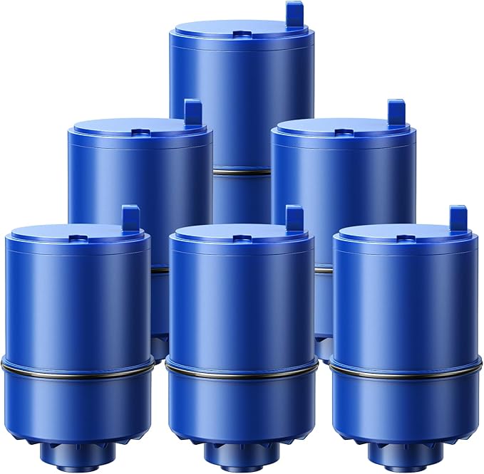 6 Pack RF9999 Faucet Mount Replacement Filter For ALL PUR/PUR PLUS Faucet Filtration Systems, 3-in-1 Powerful & Natural Mineral Filtration, Lead Removal, 18-Month Value, Blue, *NSF Certified