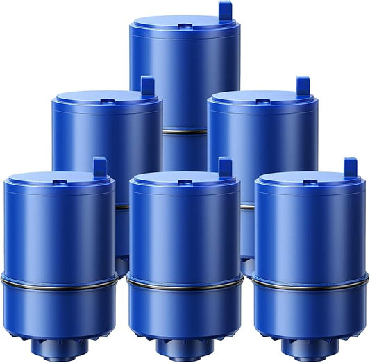 6 Pack RF9999 Faucet Mount Replacement Filter For ALL PUR/PUR PLUS Faucet Filtration Systems, 3-in-1 Powerful & Natural Mineral Filtration, Lead Removal, 18-Month Value, Blue, *NSF Certified