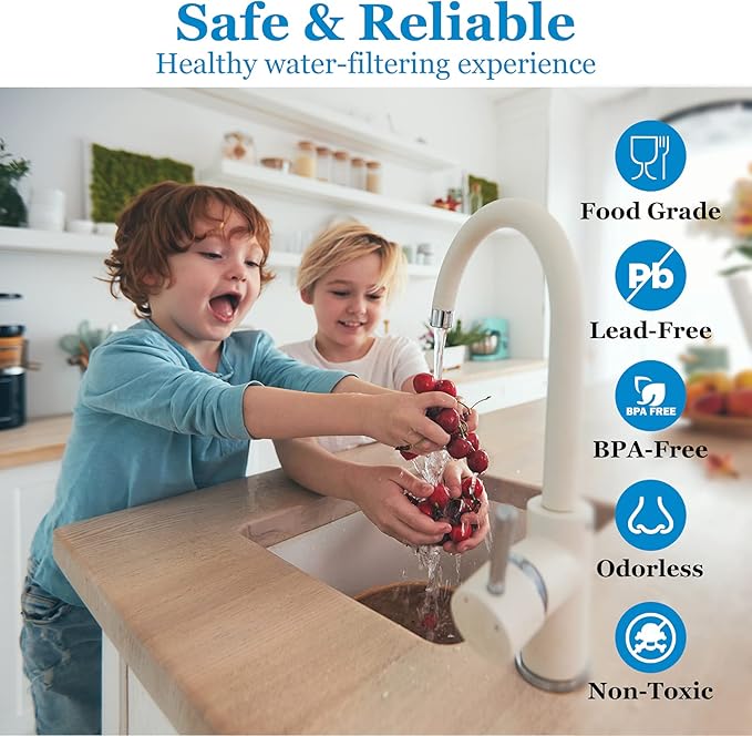 75 GPD RO Membrane Filter Replacement with Reverse Osmosis Membrane Housing, Wrench, 1/4" Quick-Connect Fitting, Check Valve, Fit Under Sink RO Home Drinking Water Filter Filtration Purifier System