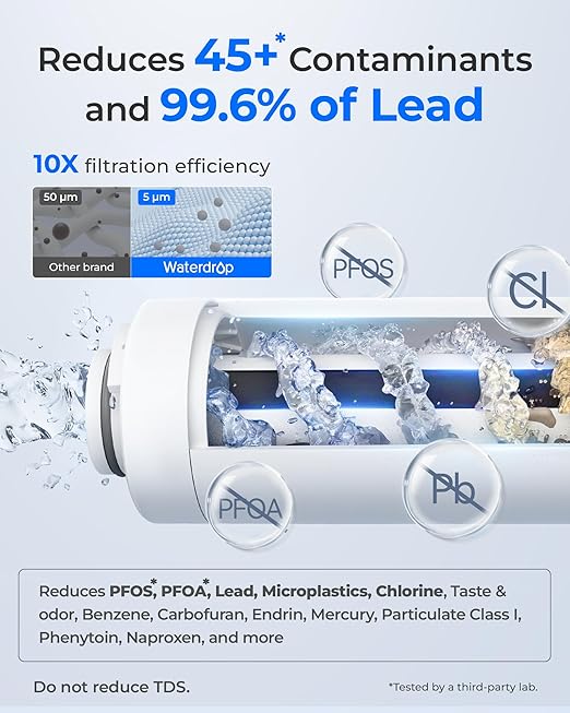 Waterdrop Electric Water Filter Pitcher, Reduce 99.6% of Lead and 45+ Impurities, 200-Gallon Rechargeable Water Dispenser, Instant 15-Cup Countertop System, NSF/ANSI 401&53&42&372, Pink