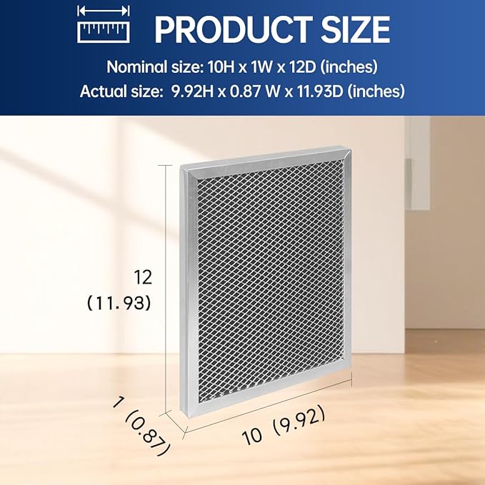 5443 Dehumidifier Filter MERV 8 Washable 10x12x1 Compatible with Whole-House Dehumidifiers Models 1830 1850 1852 and Ventilation Models 8191 8192 Replacement Filter 2 Packs