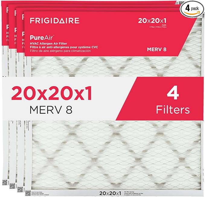 Frigidaire PureAir® 20" x 20" x 1" MERV 8 Allergen Air Filter - 4 Pack