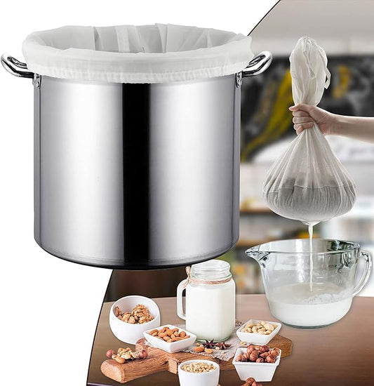 12"x18" Nylon Mesh Strainer Bags for Almond Nut Milk, Greek Yogurt, Home Beer Wine Brewing 180 Micron