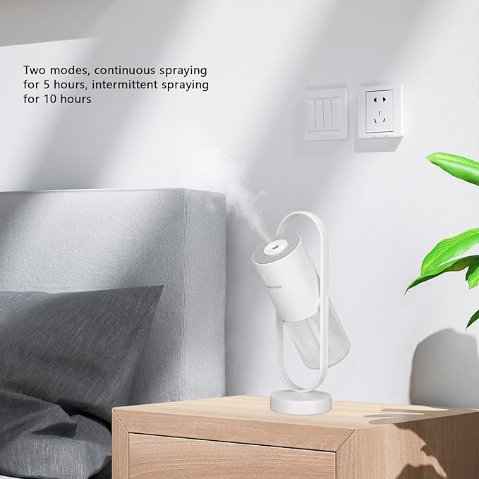 Cool Mist Humidifier, Rotation Humidifiers 40ML an Hour 200ml Portable Mini Humidifier 3.5W USB Mute Colorful LED Night Light USB Air Humidifier for Home, Office